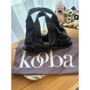 Kooba Pamela Bow Hobo Bag Black/patent Detail Excellent Condition Everyday Bag